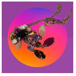 J Crew Iridescent Creme Brûlée Purple Crystal Pedant